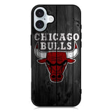 Chicago Bulls Wood Background iPhone 16 Case QC10688