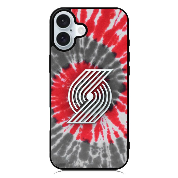 Portland Trailblazers Tie Dye Style Logo iPhone 16 Case QC10397