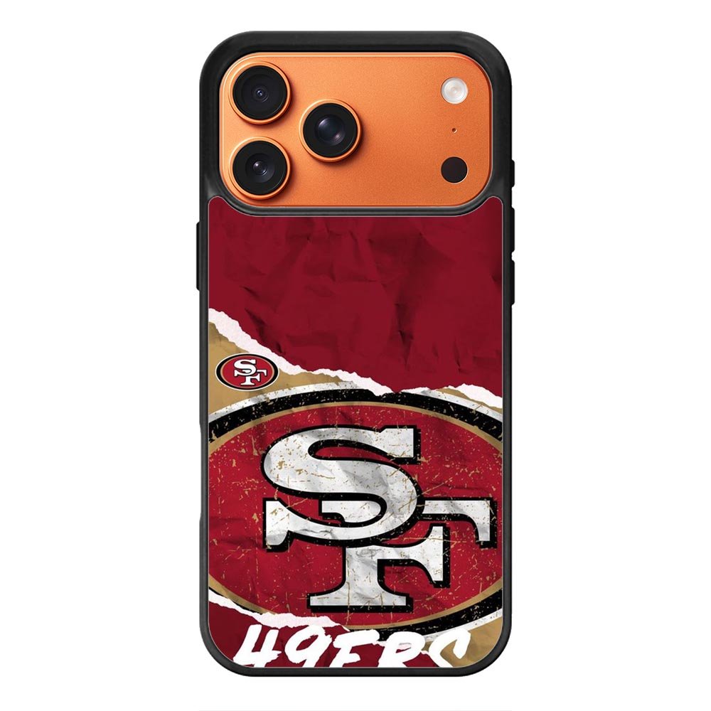 San Francisco 49ers Torn Paper Style Logo iPhone 17 Pro Max Case QC10317