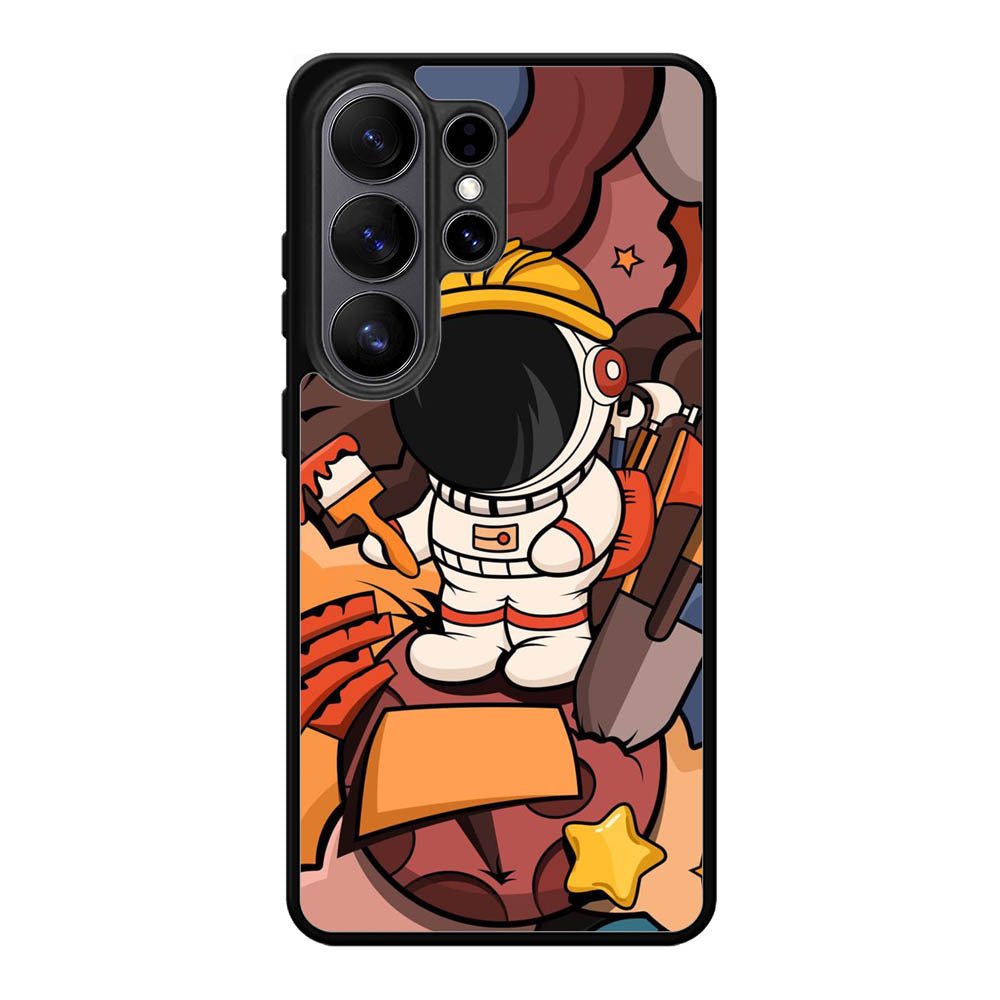 Cute Astronaut Builder Samsung Galaxy S26 Ultra Case OV8809