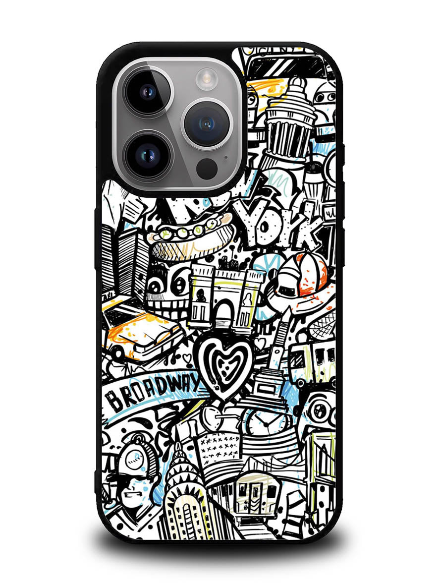 Doodle New York iPhone 15 Pro Max Case OV9338