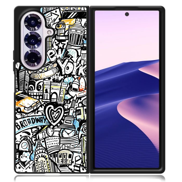 Doodle New York Samsung Galaxy Z Fold 7 Case OV9338