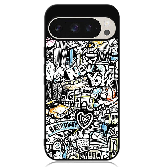 Doodle New York Google Pixel 9 Pro XL Case OV9338