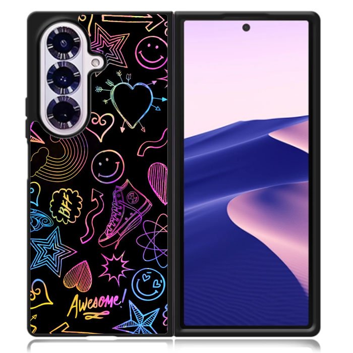 Neon Doodles Samsung Galaxy Z Fold 7 Case OV9467
