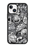 Black Doodle iPhone 14 Case QC9476