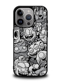 Black Doodle iPhone 15 Pro Case OV9476