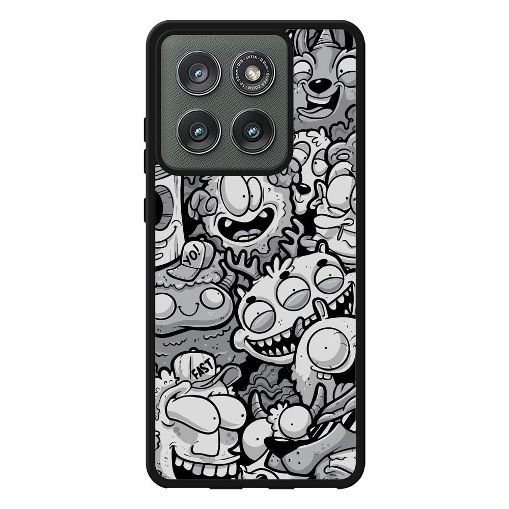 Black Doodle Motorola Moto Edge 2025 Case OV9476