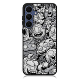 Black Doodle Samsung Galaxy S25 FE Case OV9476