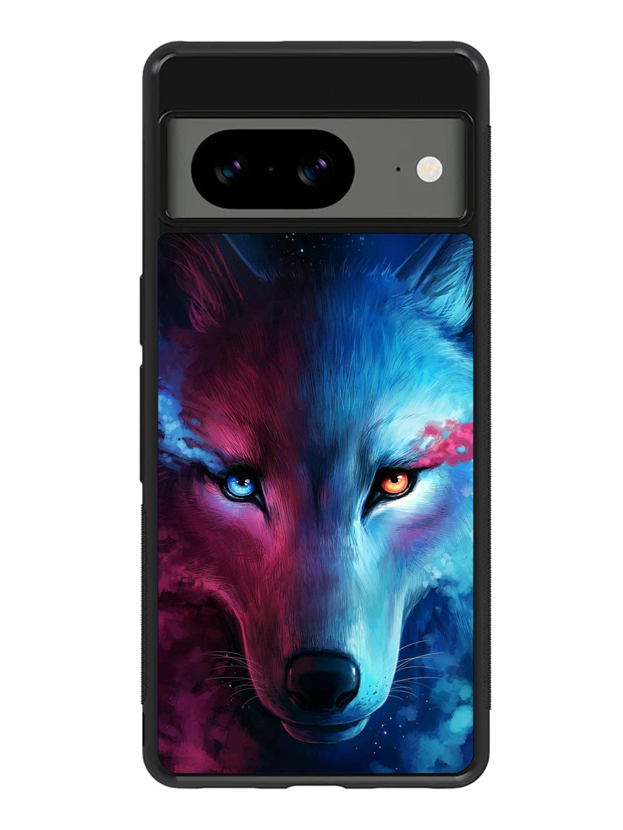 Wolf Art Blue Red Google Pixel 8 Case QC8673