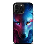 Wolf Art Blue Red iPhone 16 Pro Case OV8673