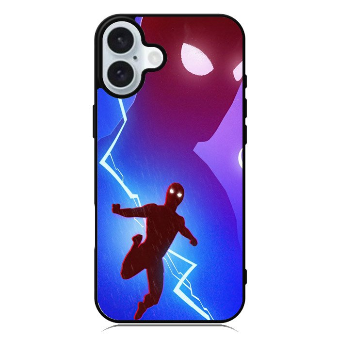 Spiderman lightning Blue iPhone 16 Plus Case QC8651