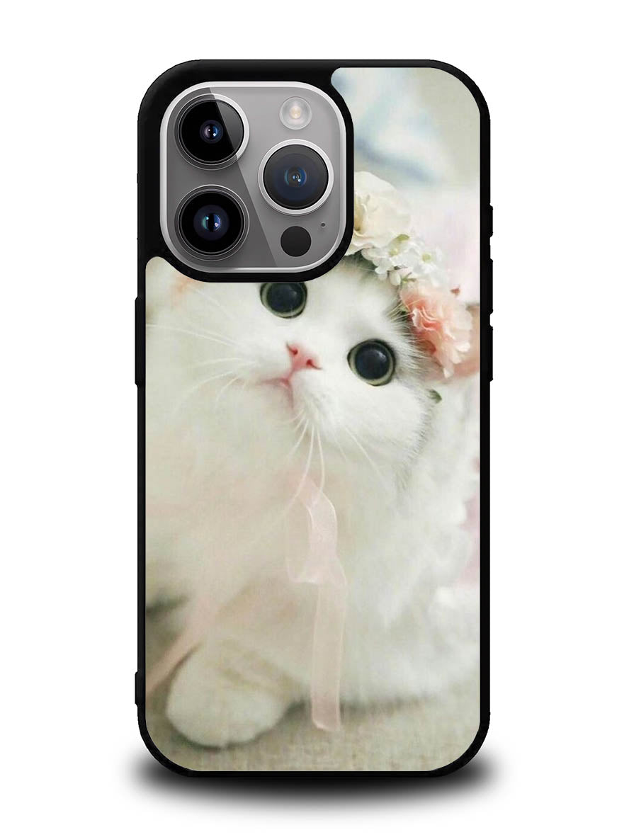 White Cat iPhone 16 Pro Case OV5735