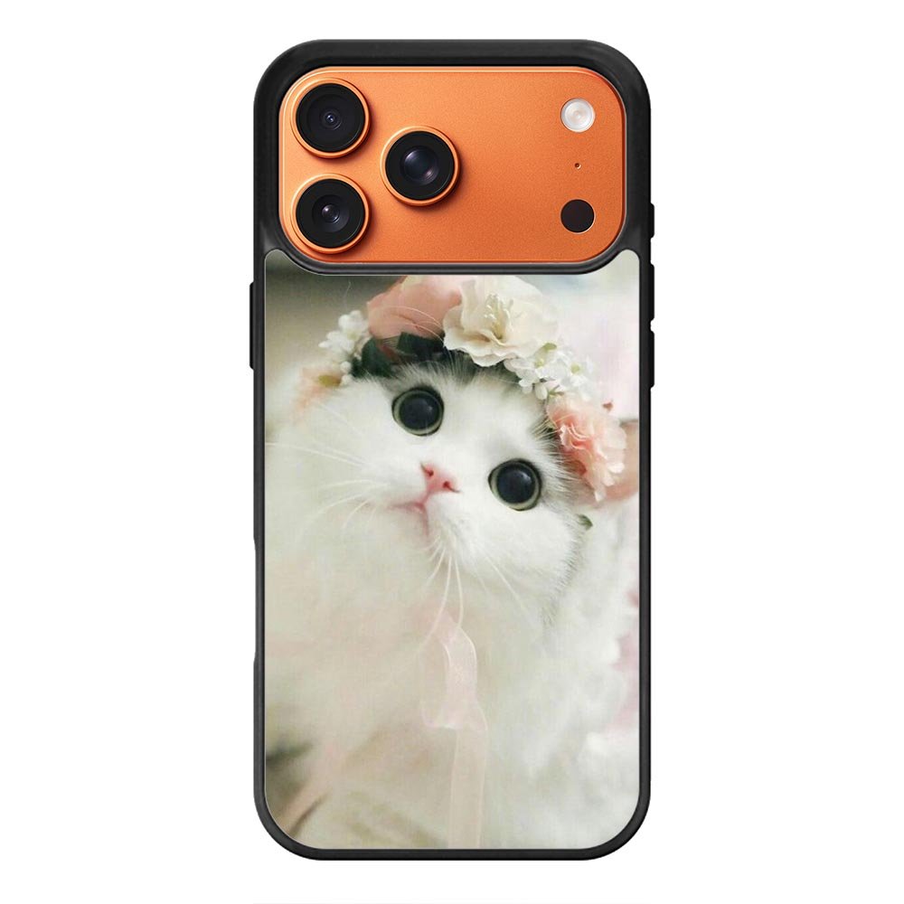 White Cat iPhone 17 Pro Max Case QC5735