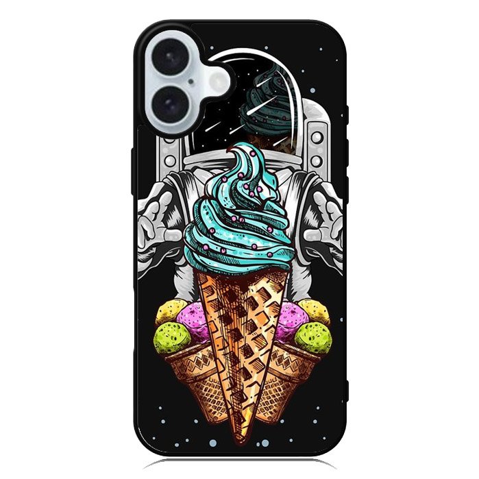 Funny Astronaut Ice Cream iPhone 16 Plus Case QC5916
