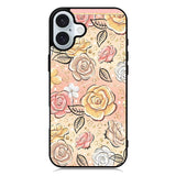 Gold Glitter Flowers iPhone 16 Plus Case QC5906
