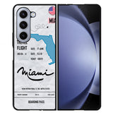 Custom Miami Boarding Pass FLF0570 Samsung Galaxy Z Flip 5 , Z Flip 4 , Z Flip 3 ,  Z Fold 5 , Z Fold 4 , Z Fold 3 5G Case