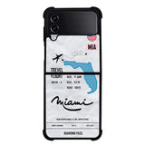 Custom Miami Boarding Pass FLF0570 Samsung Galaxy Z Flip 5 , Z Flip 4 , Z Flip 3 ,  Z Fold 5 , Z Fold 4 , Z Fold 3 5G Case