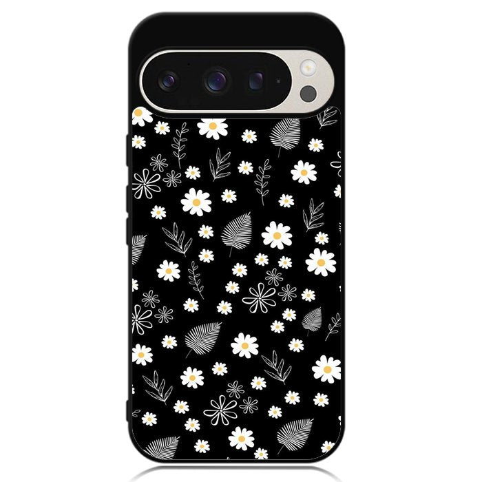 Floral Flower Black White Google Pixel 9 Pro XL Case OV11088