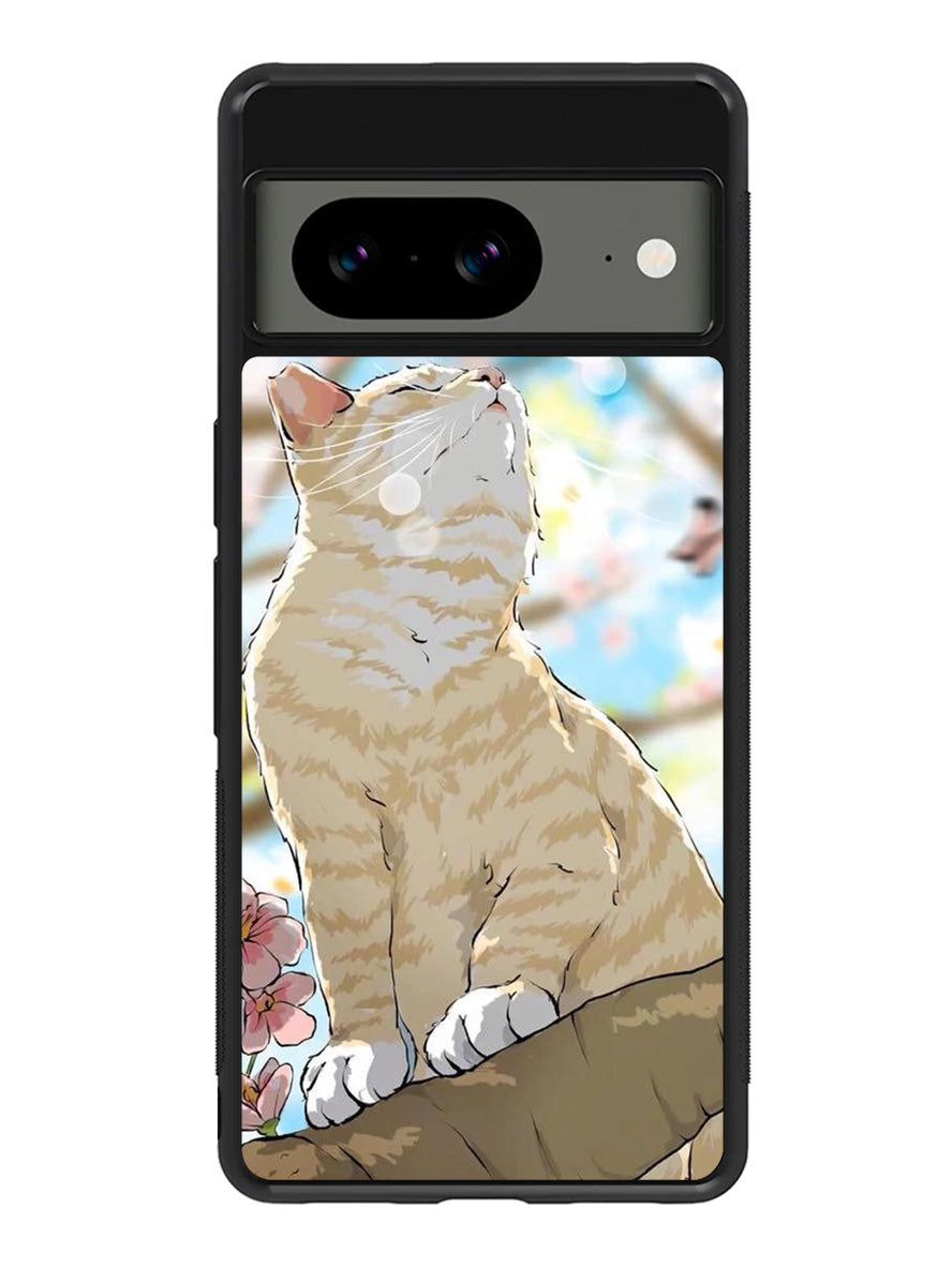 Cat and Butterfly Cartoon Google Pixel 8 Case QC11191