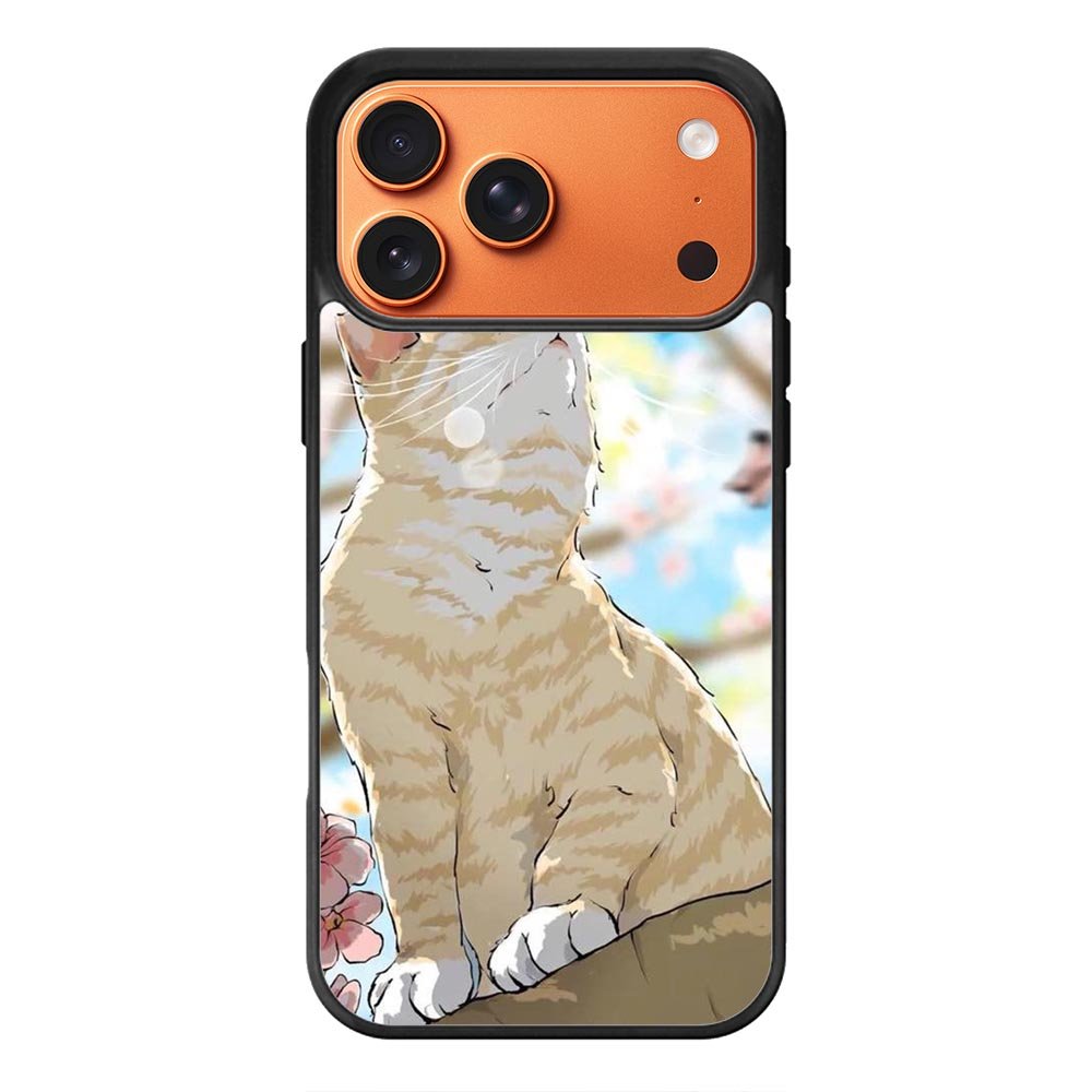 Cat and Butterfly Cartoon iPhone 17 Pro Max Case OV11191