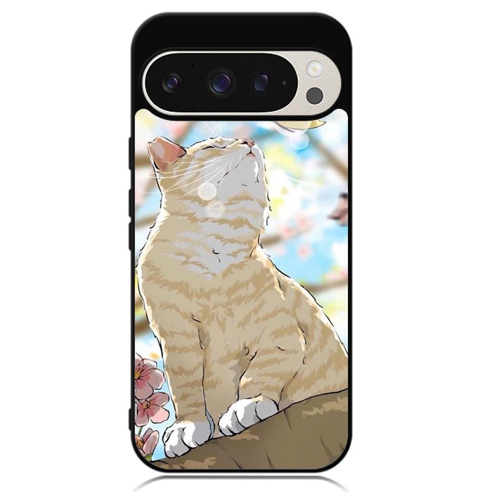 Cat and Butterfly Cartoon Google Pixel 9 | Pixel 9 Pro Case OV11191