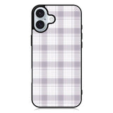 Grid Line Aesthetic Soft Purple iPhone 16 Plus Case QC11103