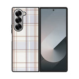 Grid Aesthetic Soft Brown Samsung Galaxy Z Fold 7 5G Case OV11102
