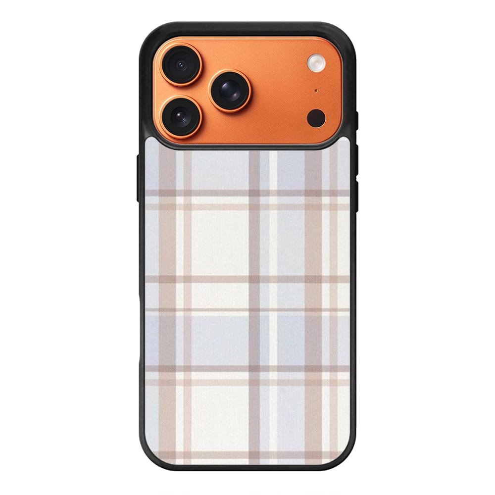 Grid Aesthetic Soft Brown iPhone 17 Pro Max Case OV11102