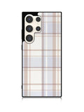 Grid Aesthetic Soft Brown Samsung Galaxy S23 Ultra 5G Case QC11102