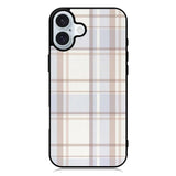 Grid Aesthetic Soft Brown iPhone 16 Plus Case QC11102