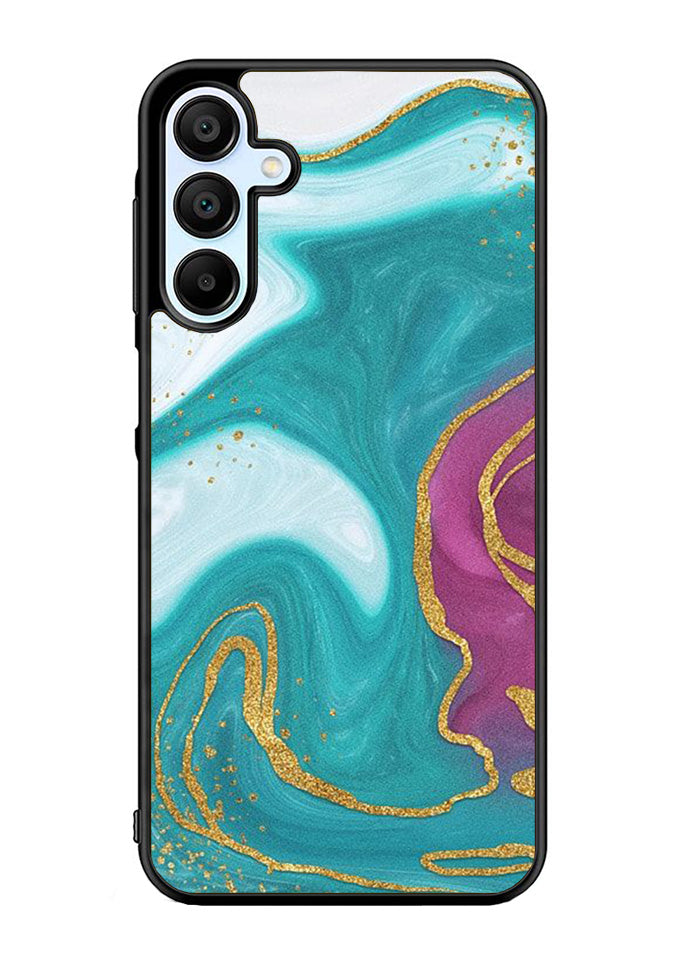 Marble Green and Purple Samsung Galaxy A15 5G Case OV10963