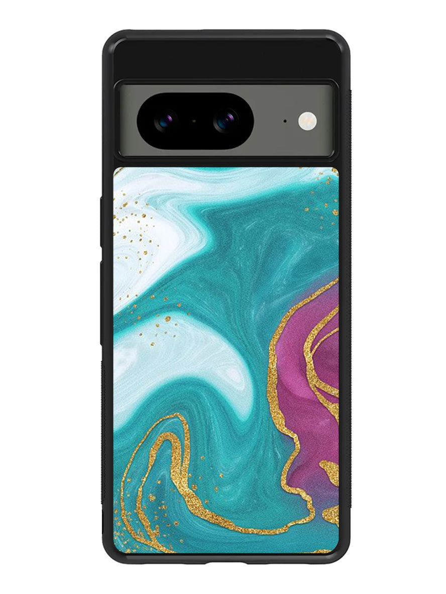 Marble Green and Purple Google Pixel 8 Case QC10963