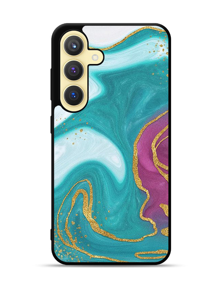 Marble Green and Purple Samsung Galaxy S24 FE 5G Case OV10963
