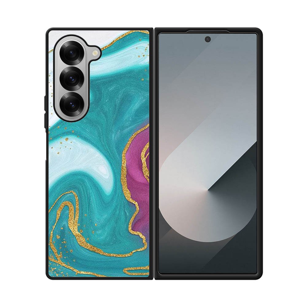 Marble Green and Purple Samsung Galaxy Z Fold 7 5G Case OV10963