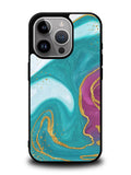 Marble Green and Purple iPhone 16 Pro Case OV10963