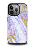 Marble Purple Gold Soft iPhone 15 Pro Case OV10965
