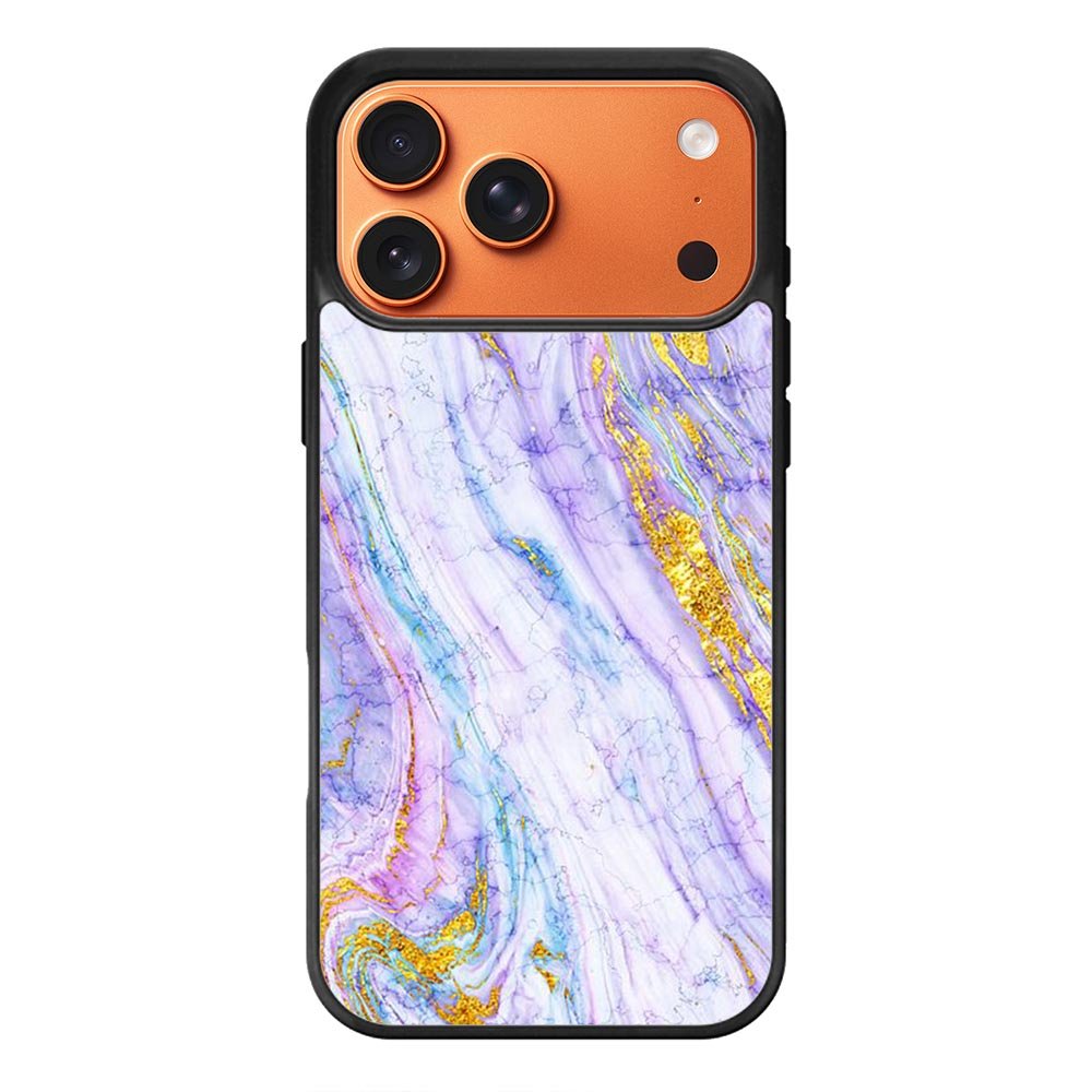 Marble Purple Gold Soft iPhone 17 Pro Max Case QC10965