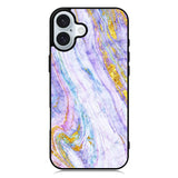 Marble Purple Gold Soft iPhone 16 Plus Case QC10965