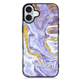 Beautifull Marble Purple and Gold iPhone 16 Plus Case QC11157