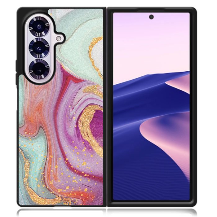 3 Color Marble Samsung Galaxy Z Fold 7 Case OV10938