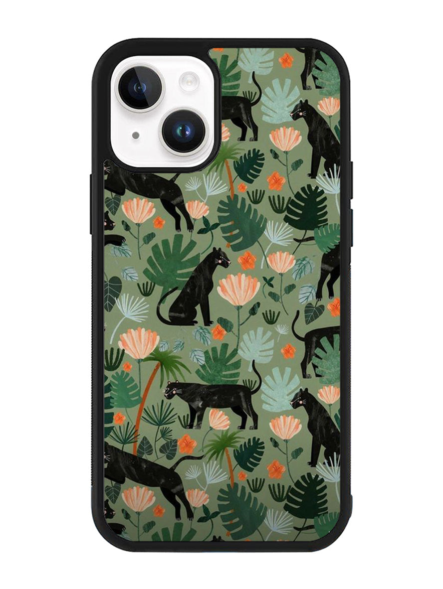 Black Panther on Flores iPhone 15 Case OV10654