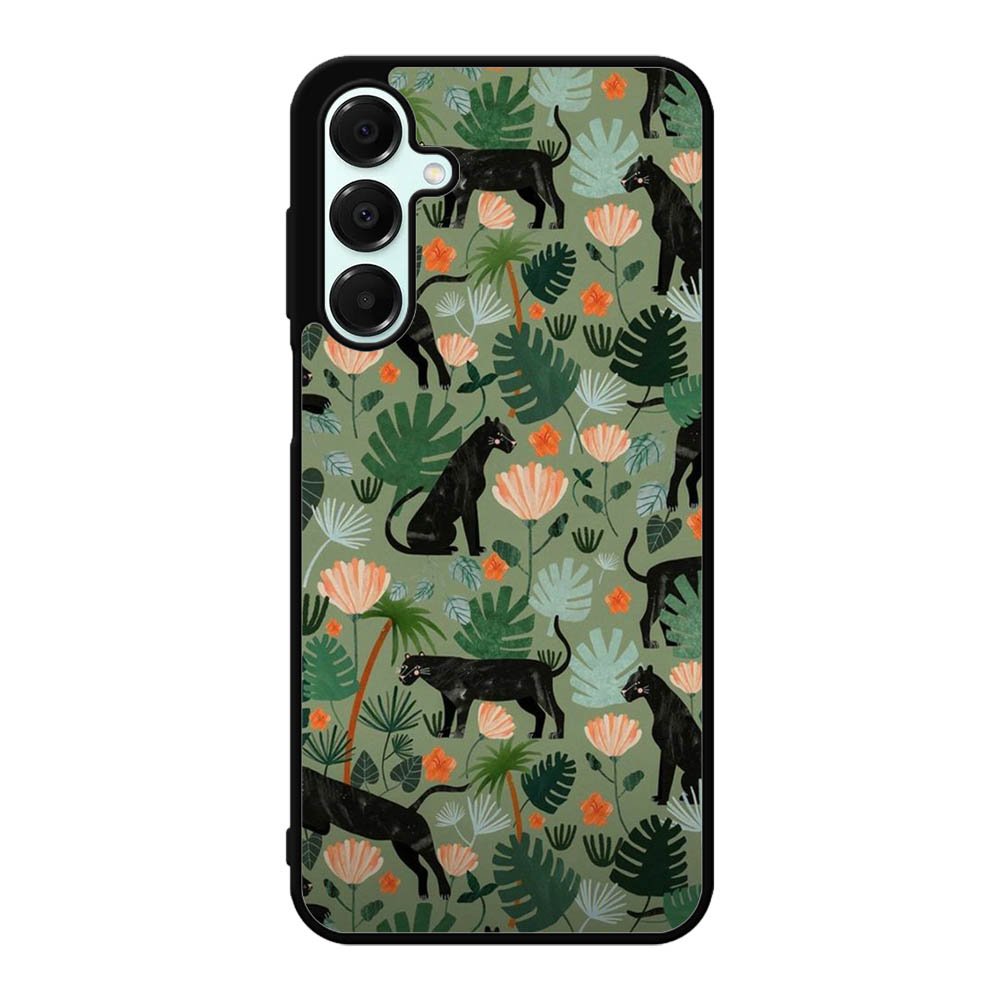 Black Panther on Flores Samsung Galaxy A16 Case OV10654