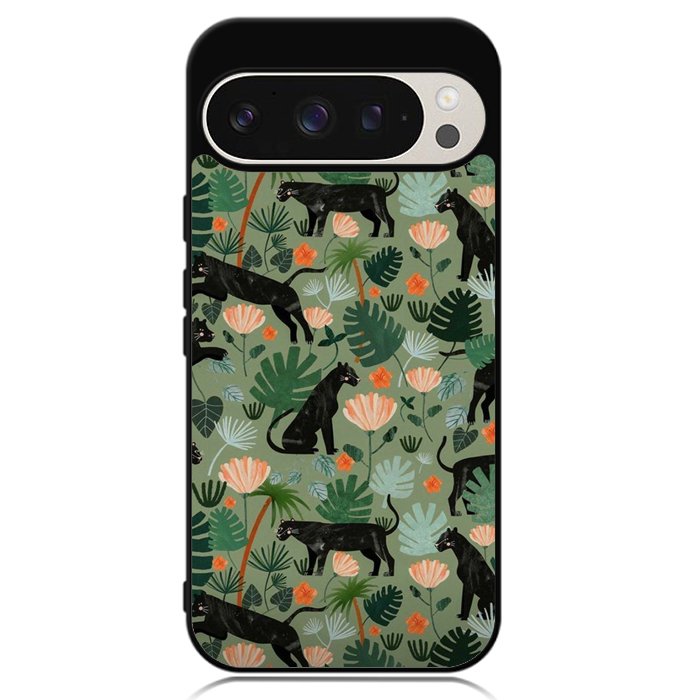Black Panther on Flores Google Pixel 9 Pro XL Case OV10654