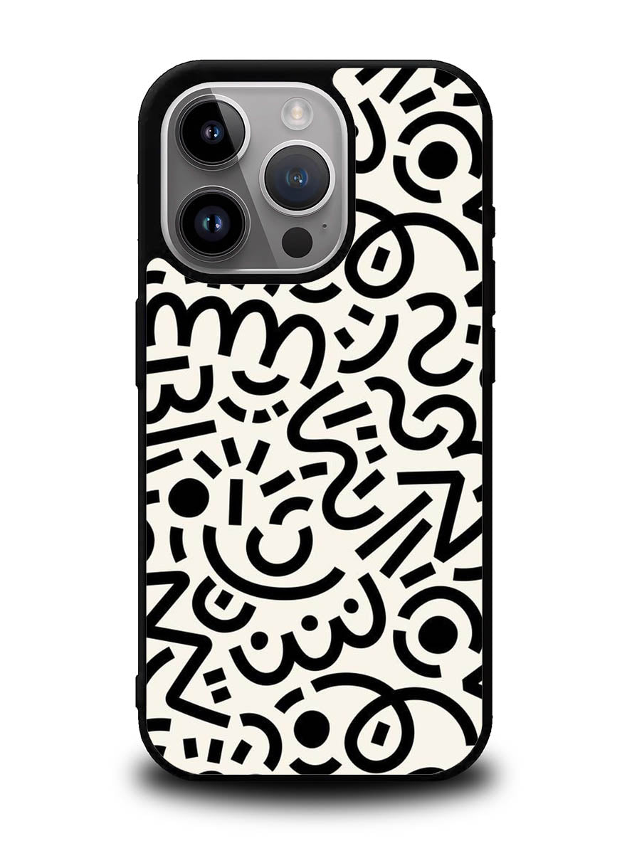 Abstract Doodle iPhone 14 Pro Max Case QC10626