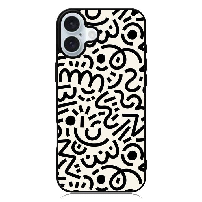 Abstract Doodle iPhone 16 Plus Case QC10626