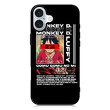 Monkey D luffy Gomu GOmu No iPhone 16 Plus Case QC10502