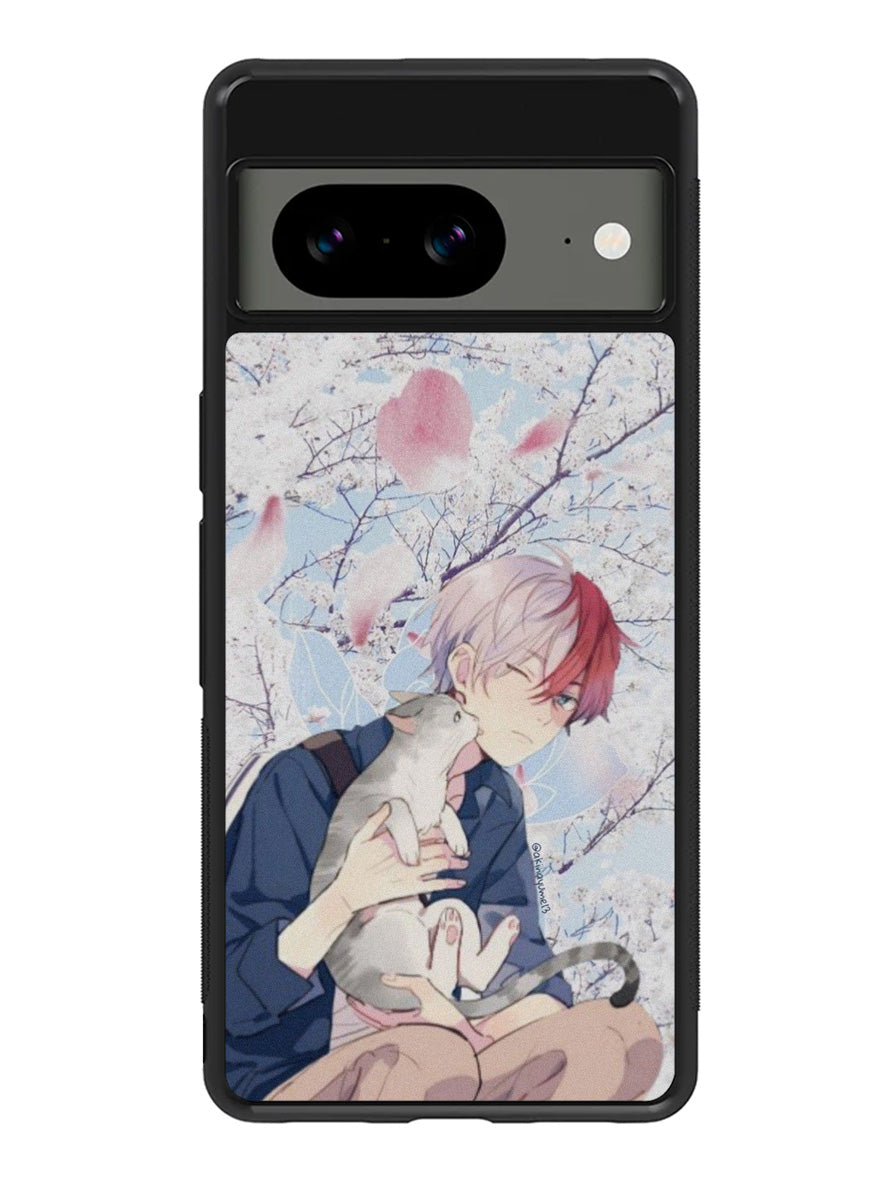 anime boy with cat Google Pixel 8A Case QC0097