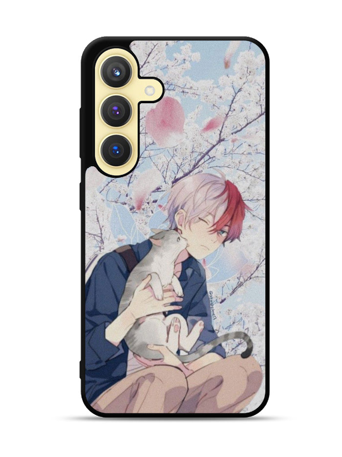anime boy with cat Samsung Galaxy S24 FE 5G Case OV0097