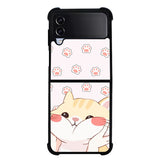 Cute Cat Pussy FLO503 Samsung Galaxy Z Flip 5 , Z Flip 4 , Z Flip 3 ,  Z Fold 5 , Z Fold 4 , Z Fold 3 5G Case