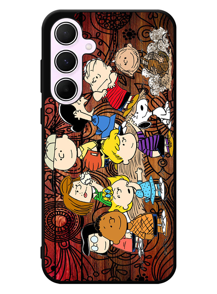Peanuts In Background Wood Art Samsung Galaxy A55 5G Case